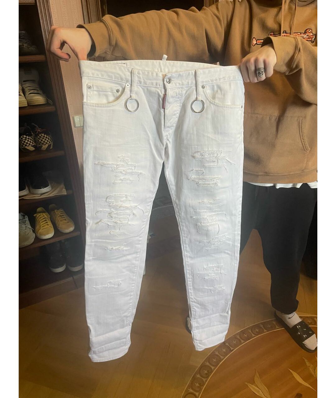DSQUARED2 Белые прямые джинсы, фото 5