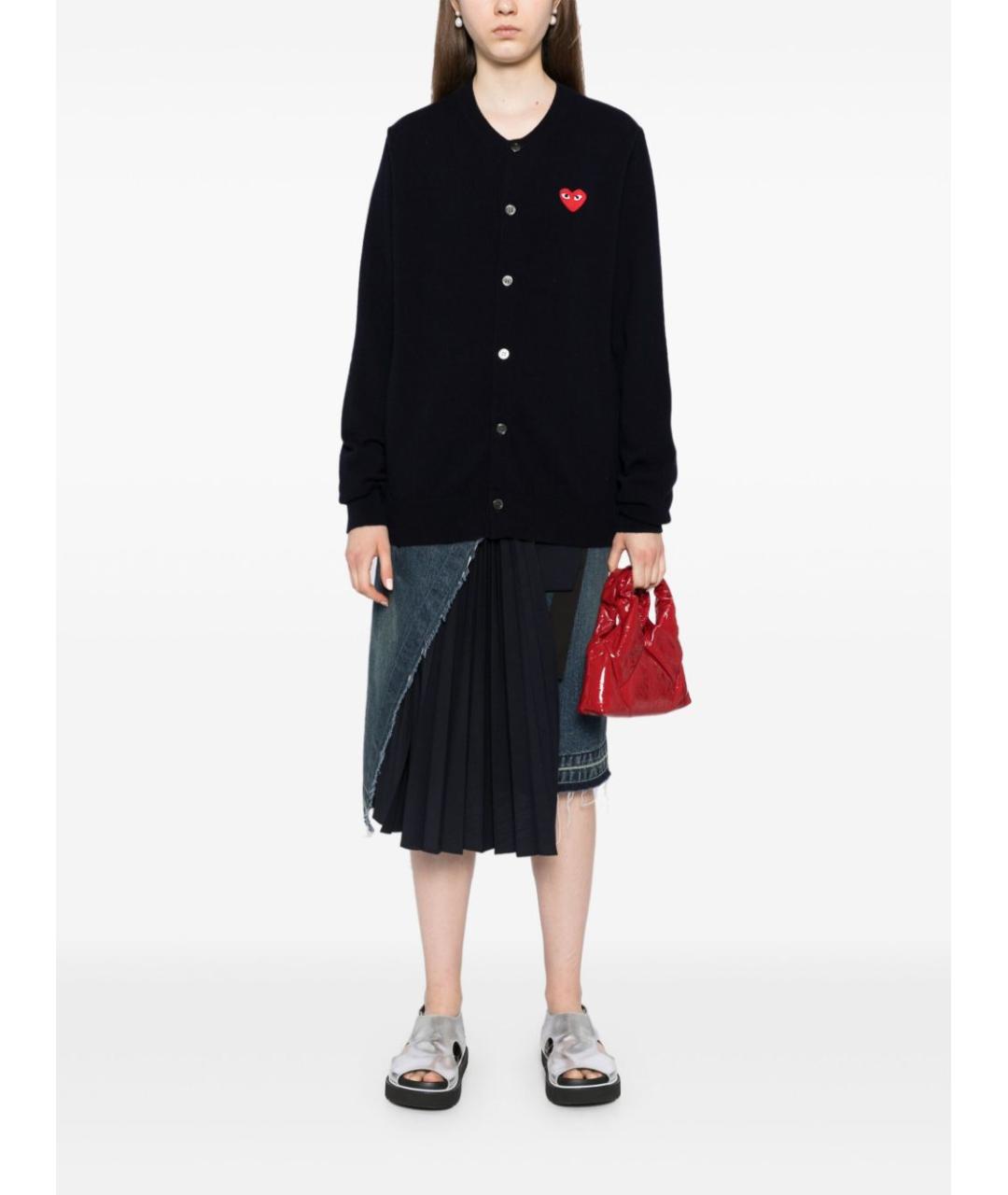 COMME DES GARÇONS Темно-синий шерстяной кардиган, фото 6