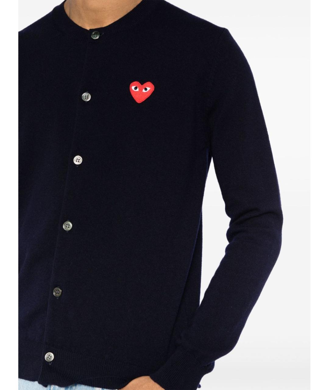 COMME DES GARÇONS Темно-синий шерстяной кардиган, фото 5