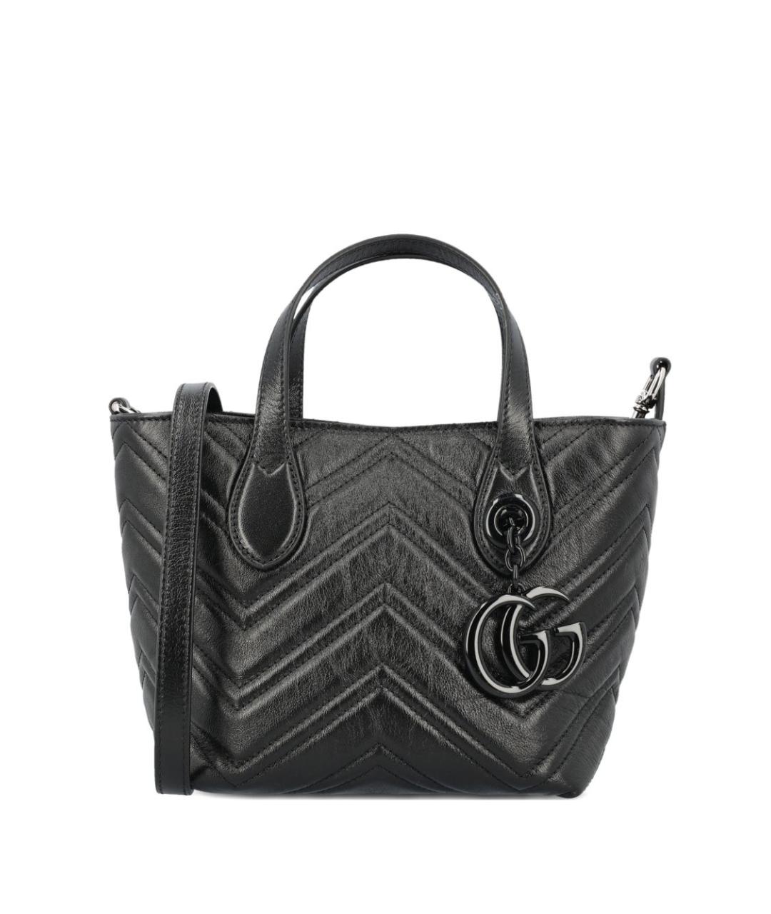 GUCCI Черная кожаная сумка через плечо, фото 1