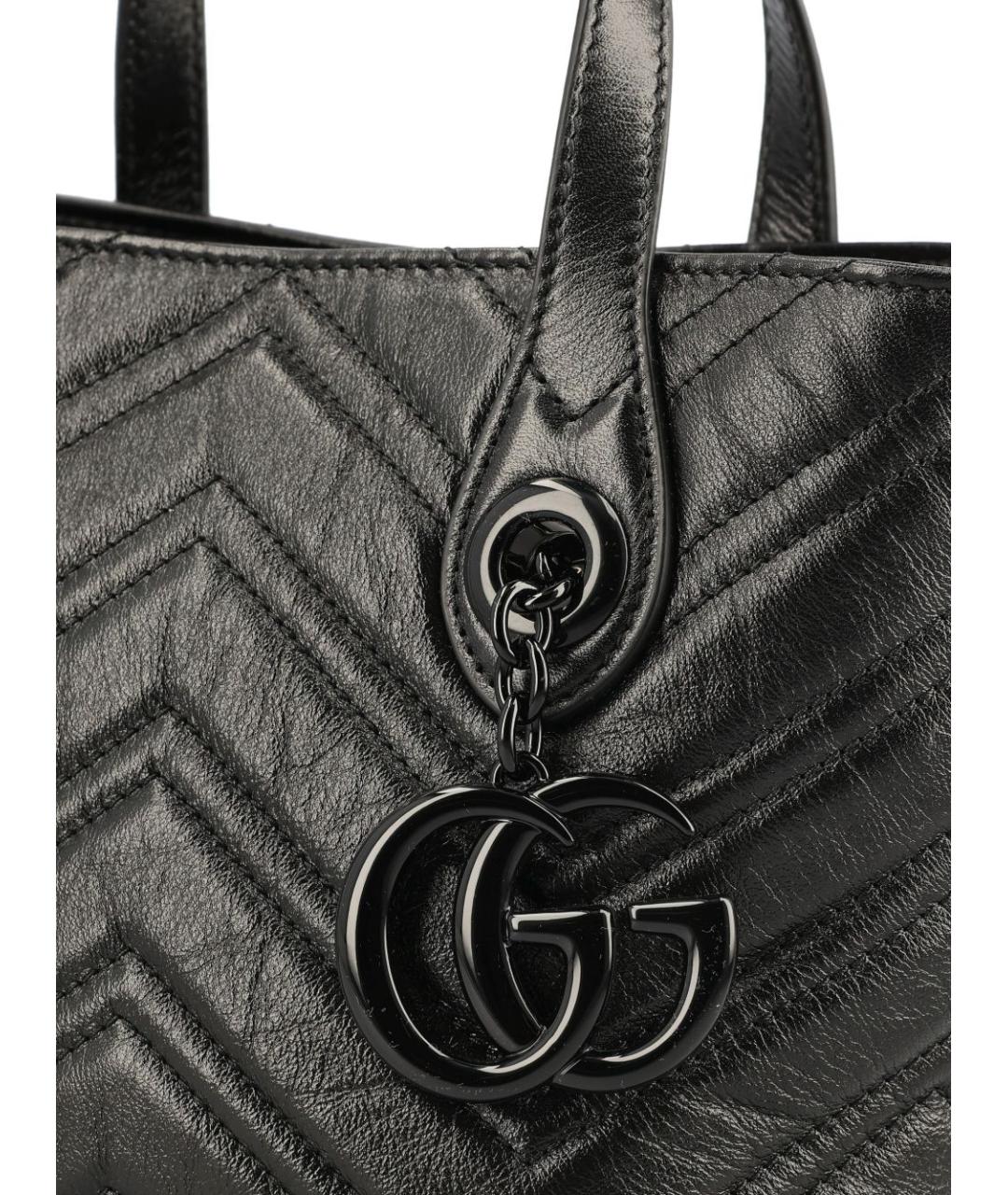 GUCCI Черная кожаная сумка через плечо, фото 4