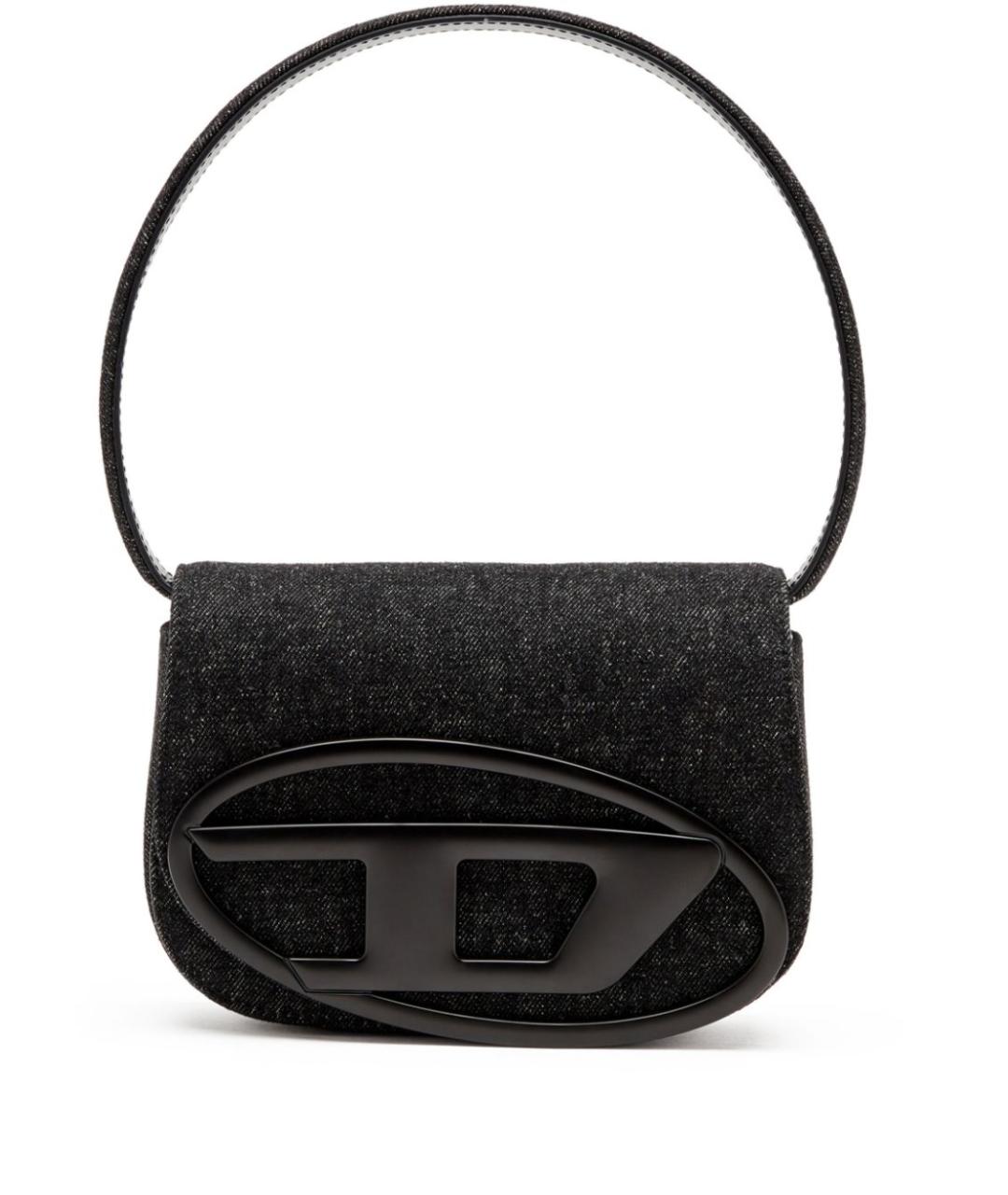 DIESEL Черная тканевая сумка с короткими ручками, фото 1