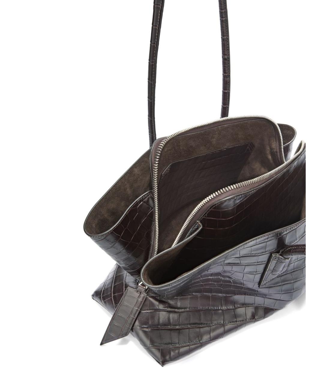 THE ATTICO Коричневая кожаная сумка тоут, фото 5