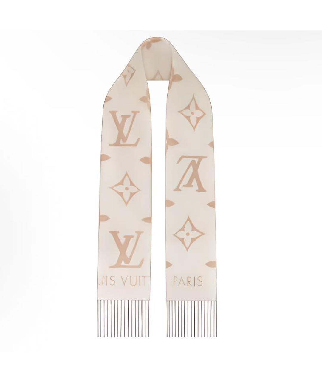 LOUIS VUITTON Бежевый кашемировый шарф, фото 2