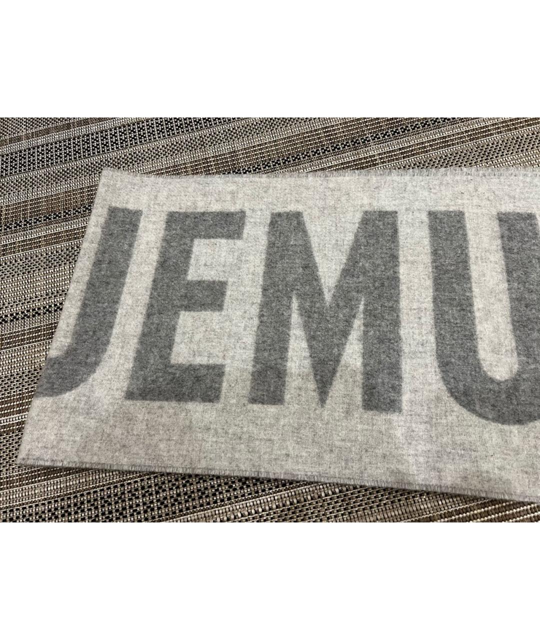 JACQUEMUS Серый шерстяной шарф, фото 5