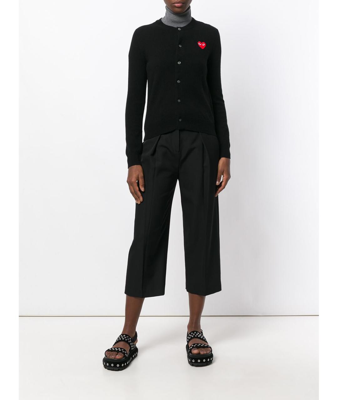 COMME DES GARÇONS Черный шерстяной кардиган, фото 4