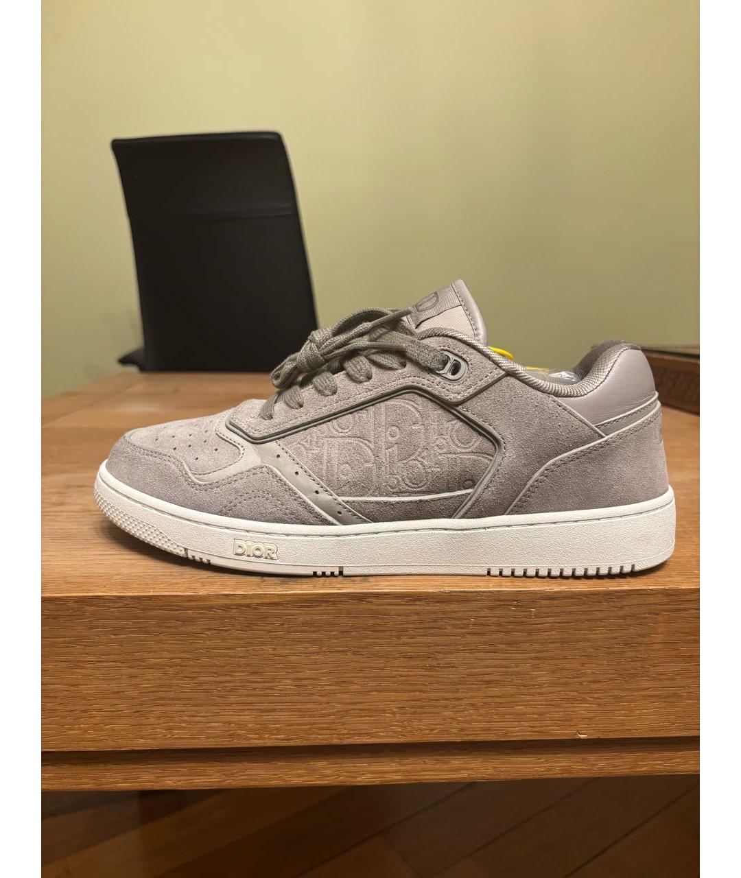 CHRISTIAN DIOR Бежевые замшевые низкие кроссовки / кеды, фото 5