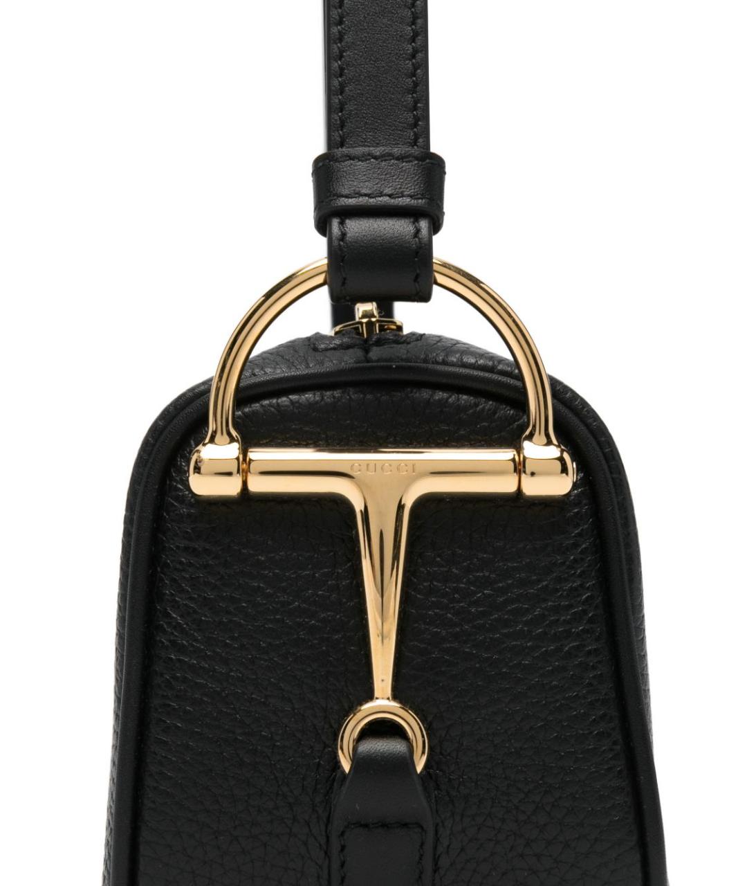 GUCCI Черная кожаная сумка через плечо, фото 2