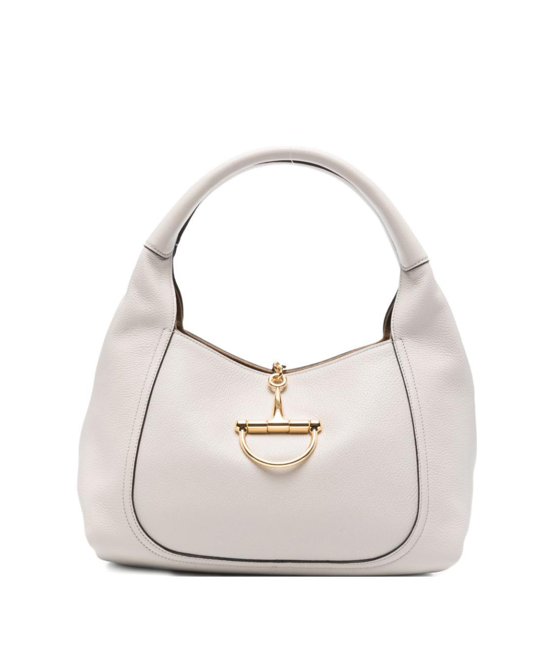 GUCCI Белая кожаная сумка с короткими ручками, фото 1