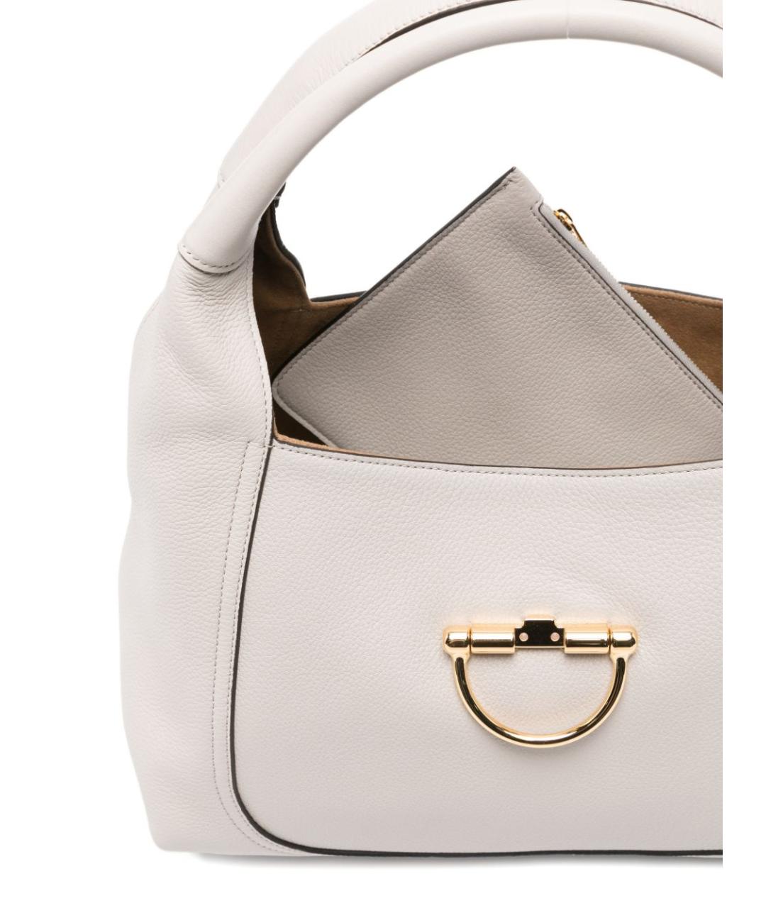 GUCCI Белая кожаная сумка с короткими ручками, фото 5