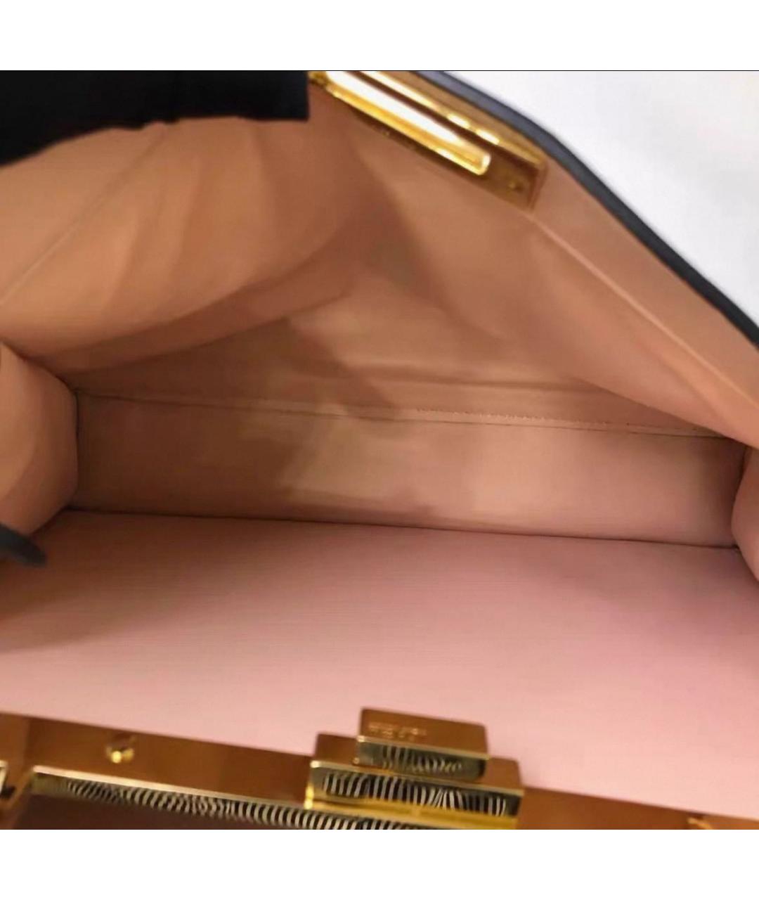 FENDI Черная кожаная сумка с короткими ручками, фото 4