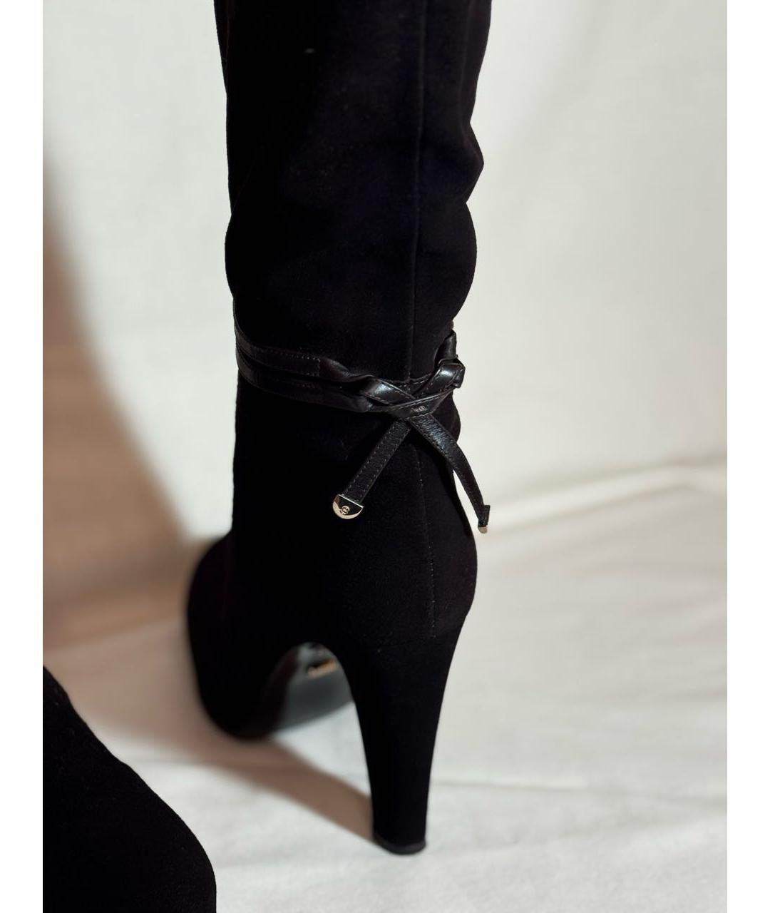 SERGIO ROSSI Коричневые замшевые сапоги, фото 6