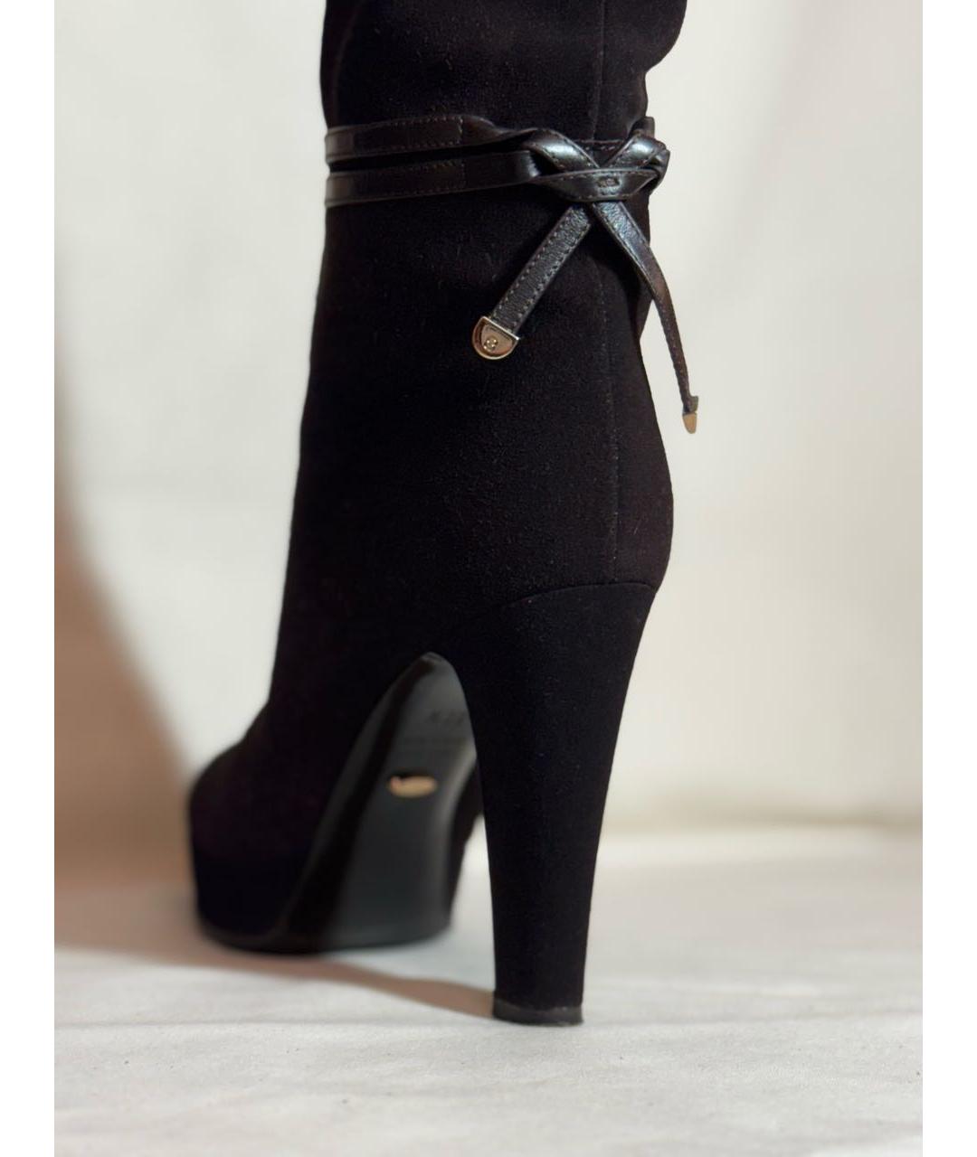 SERGIO ROSSI Коричневые замшевые сапоги, фото 7