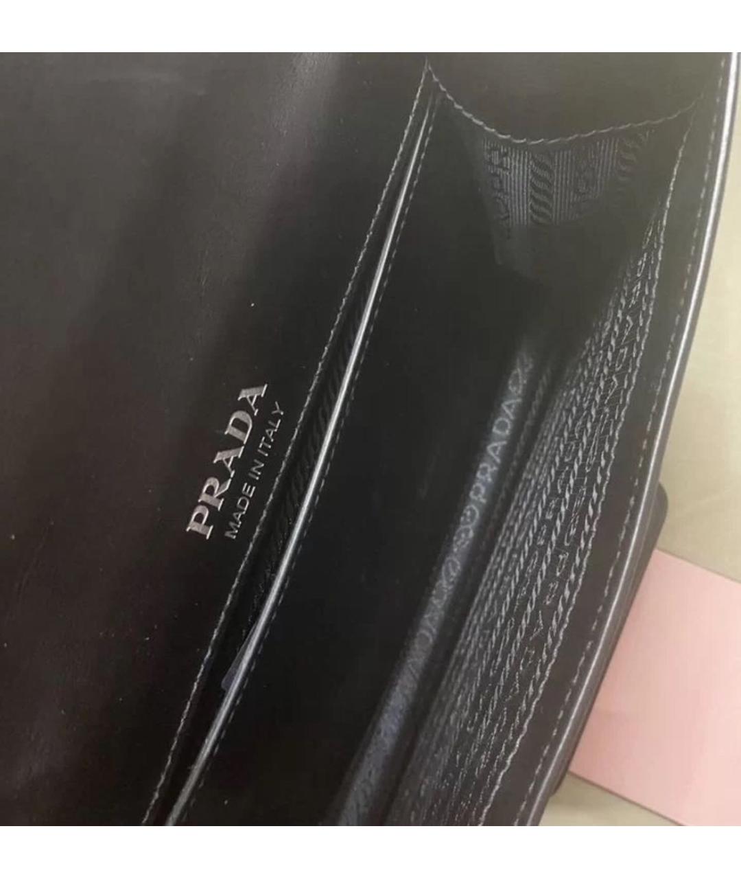 PRADA Черная кожаная сумка через плечо, фото 5