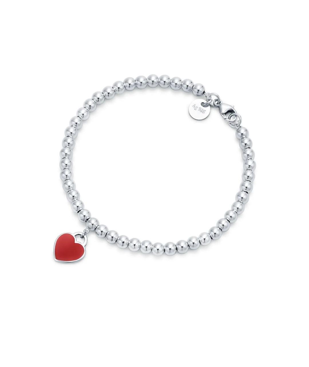 TIFFANY&CO Бордовый серебряный браслет, фото 1