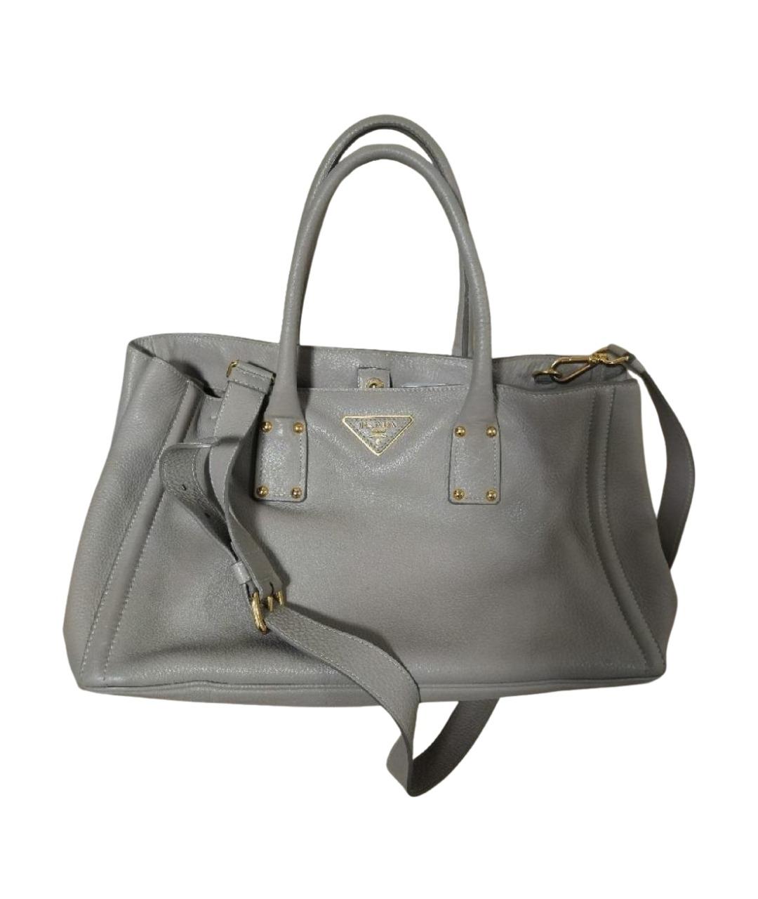 PRADA Серая кожаная сумка через плечо, фото 1