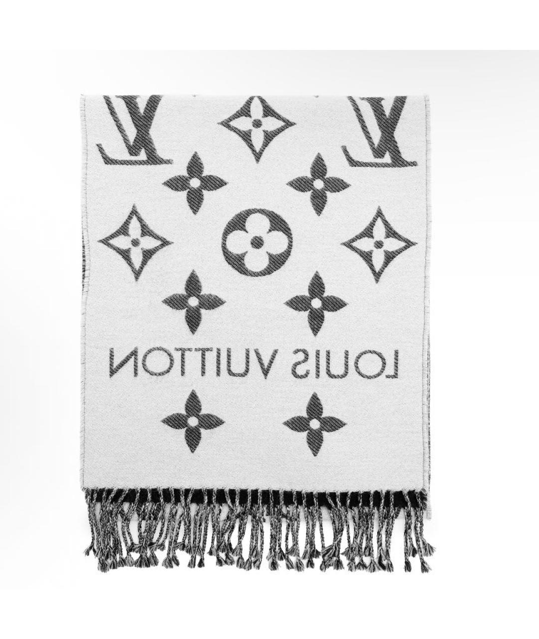 LOUIS VUITTON Черный шерстяной шарф, фото 3