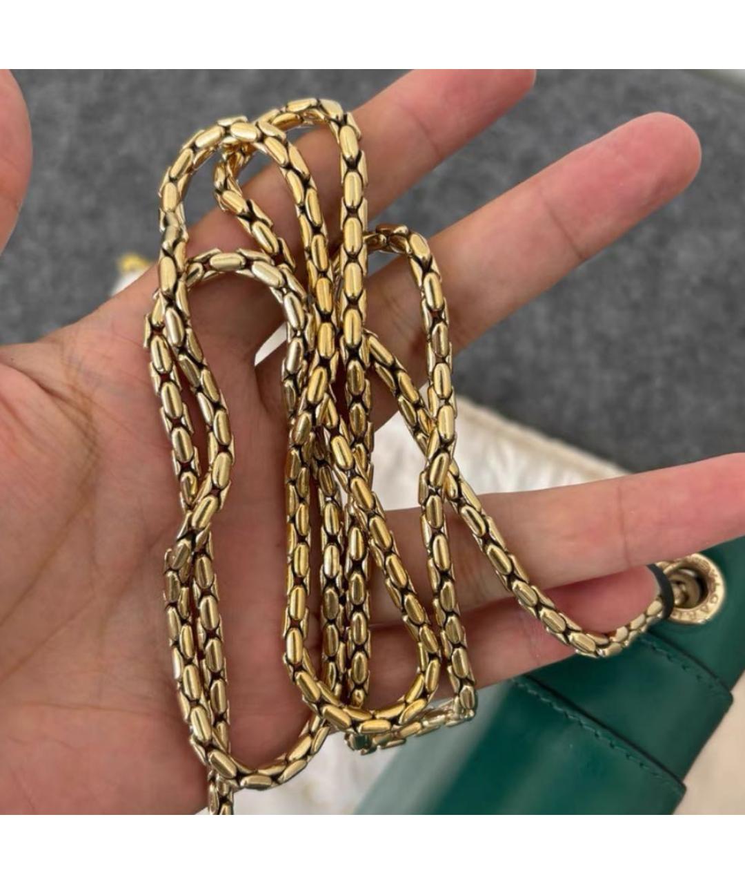 BVLGARI Зеленая кожаная сумка через плечо, фото 4