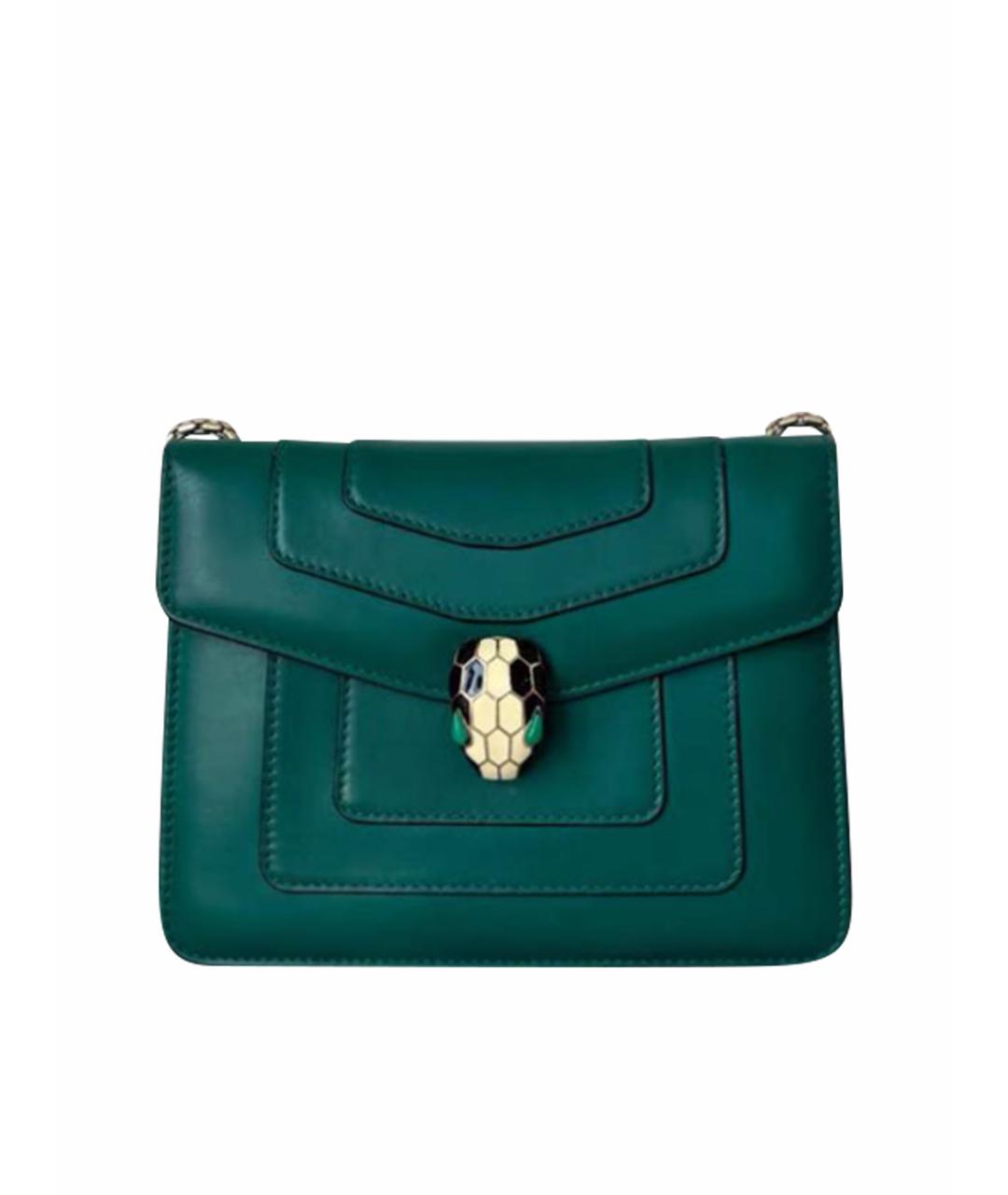 BVLGARI Зеленая кожаная сумка через плечо, фото 1