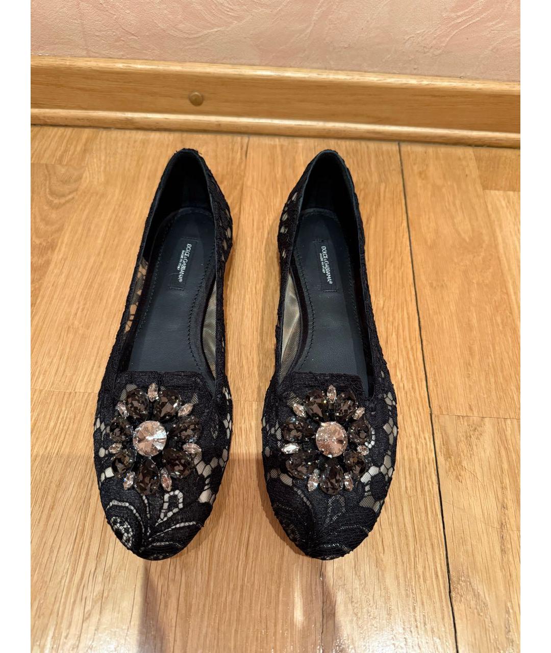 DOLCE&GABBANA Черные текстильные балетки, фото 2