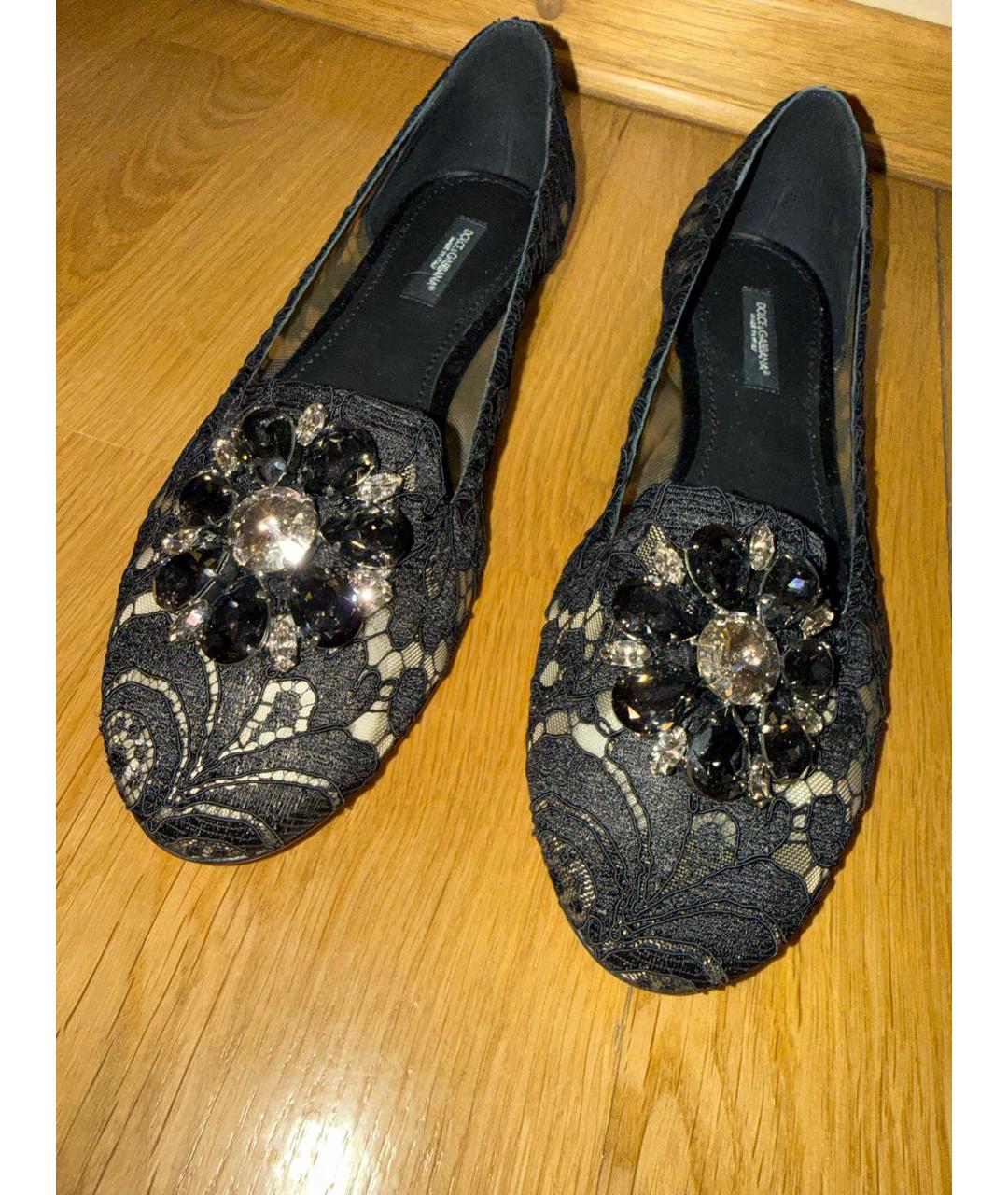 DOLCE&GABBANA Черные текстильные балетки, фото 3