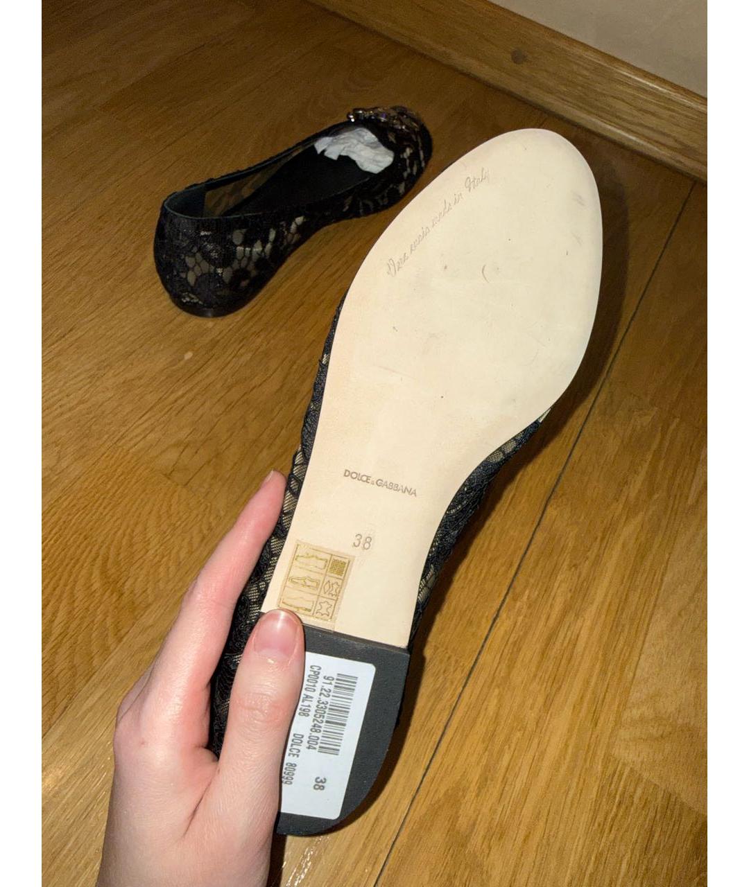 DOLCE&GABBANA Черные текстильные балетки, фото 6