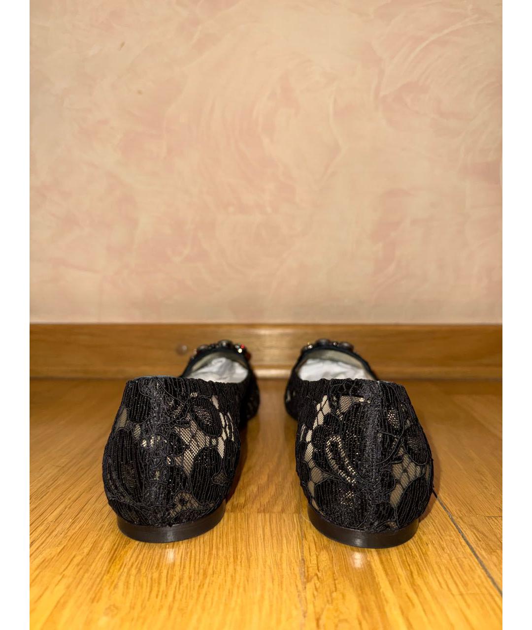DOLCE&GABBANA Черные текстильные балетки, фото 4