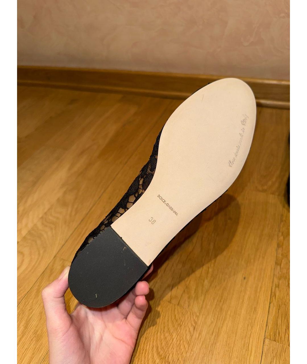 DOLCE&GABBANA Черные текстильные балетки, фото 5