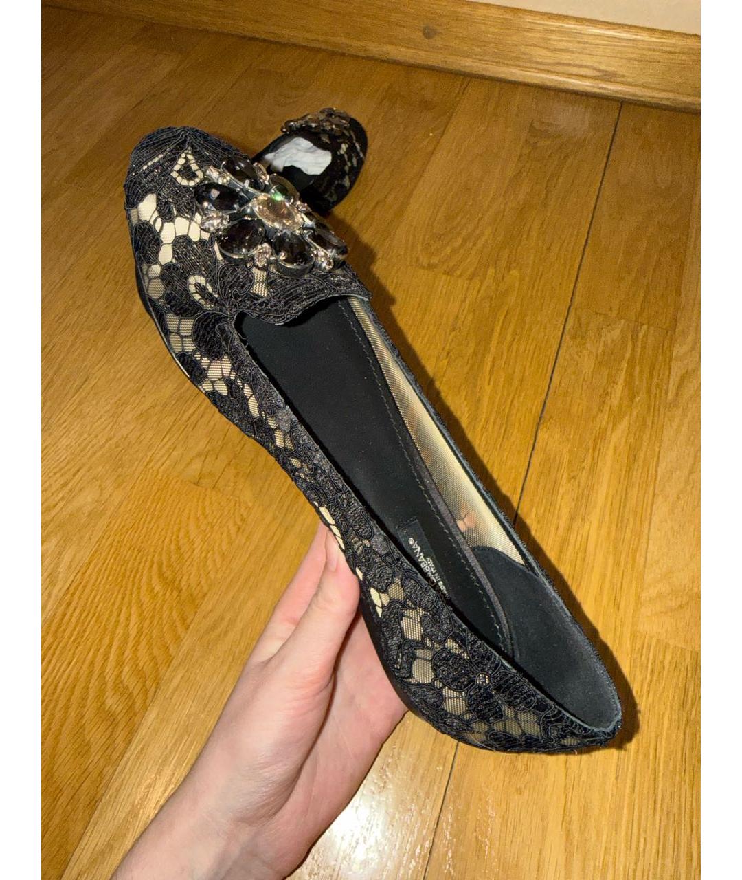 DOLCE&GABBANA Черные текстильные балетки, фото 7