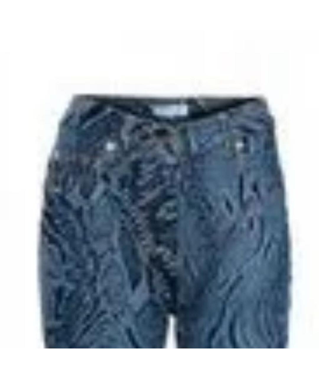 MUGLER Темно-синие хлопковые джинсы клеш, фото 4