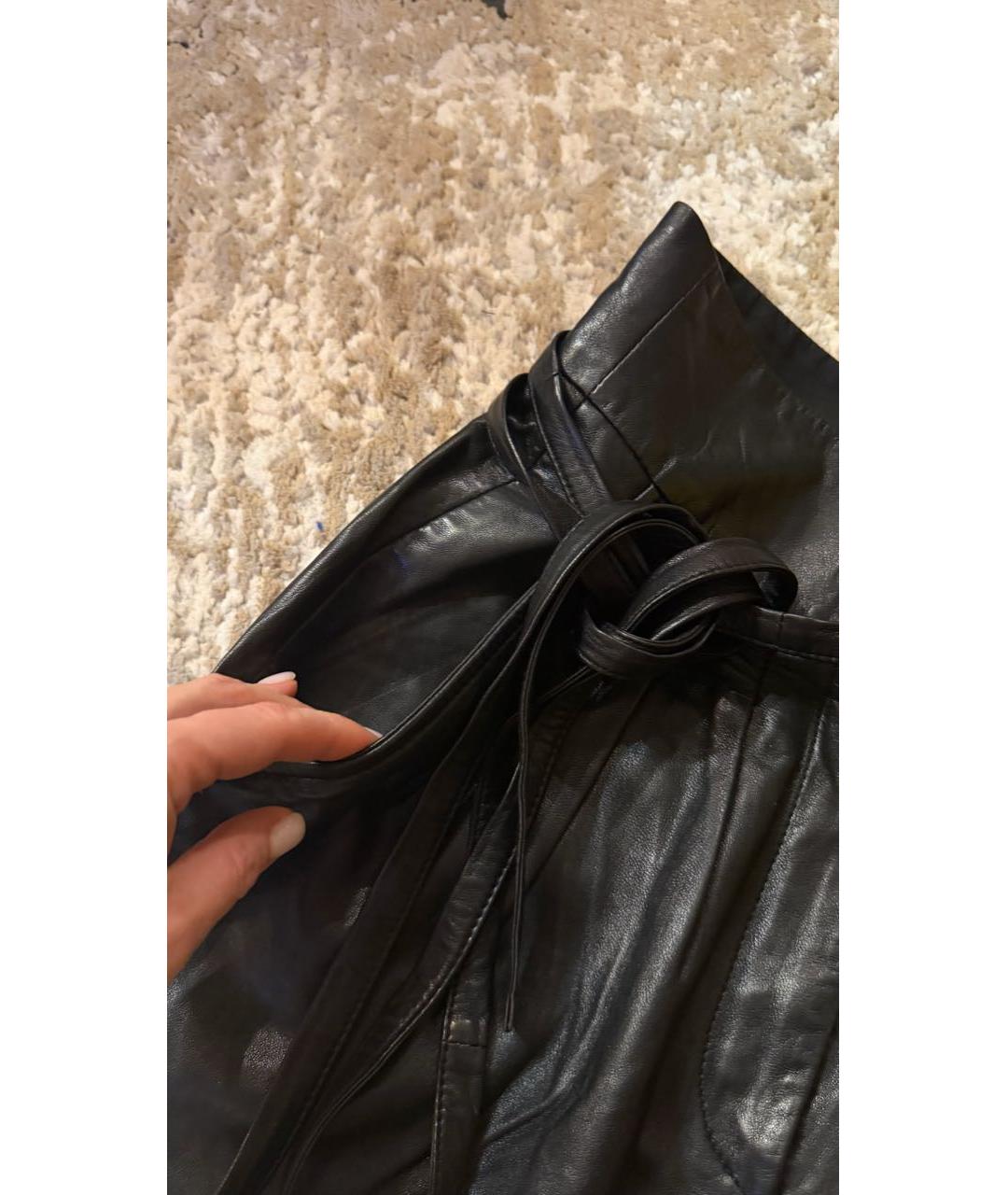 IRO Черные кожаные шорты, фото 5