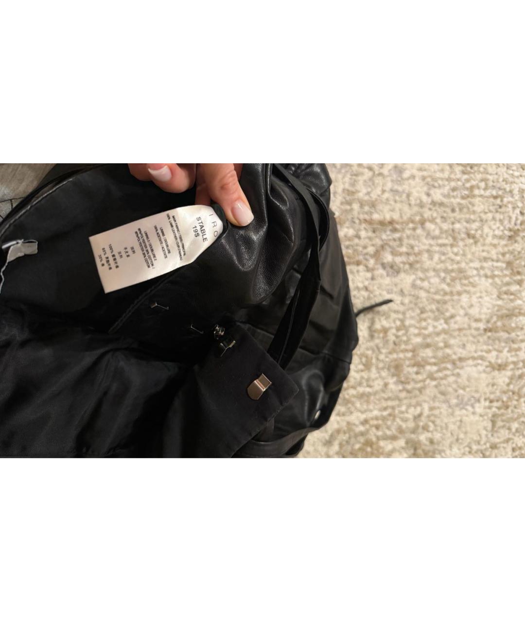 IRO Черные кожаные шорты, фото 4