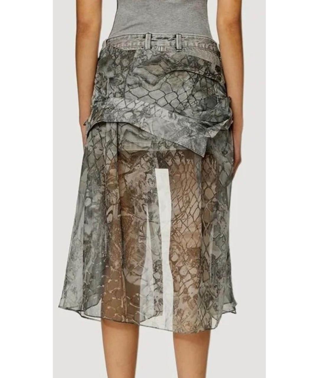 DIESEL Серая деним юбка мини, фото 7