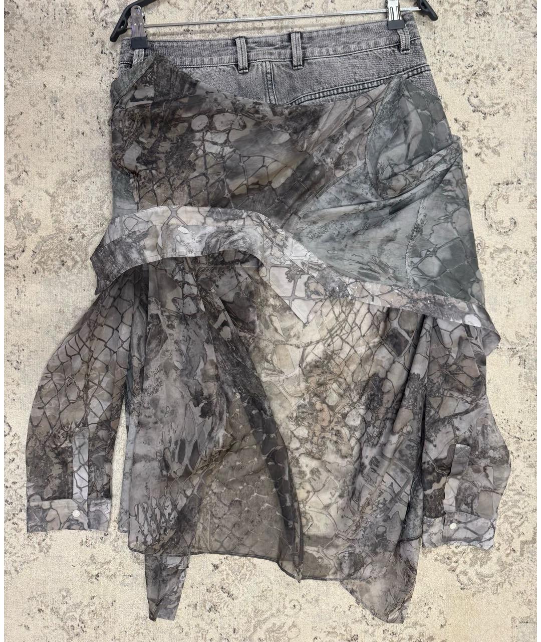 DIESEL Серая деним юбка мини, фото 3