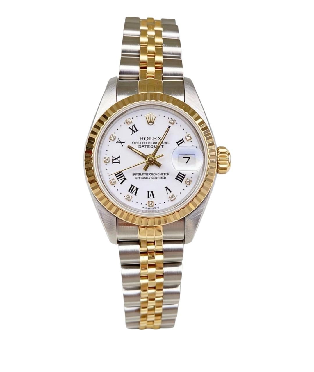 ROLEX Белые часы из желтого золота, фото 1