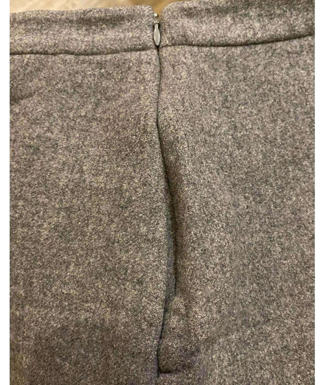VALENTINO Серая шерстяная юбка мини, фото 4