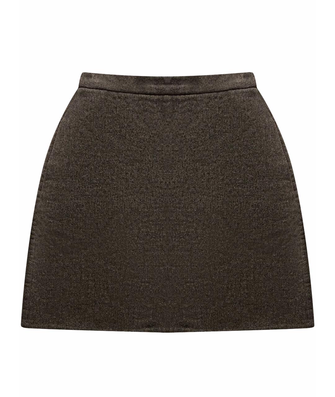 VALENTINO Серая шерстяная юбка мини, фото 1