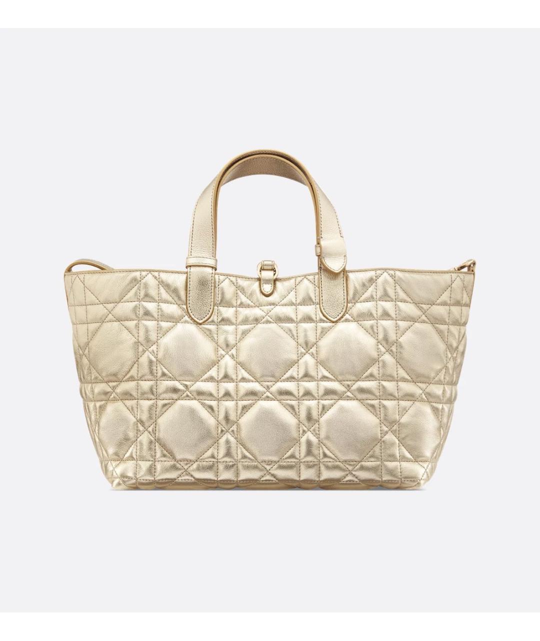 CHRISTIAN DIOR Желтая кожаная сумка тоут, фото 3