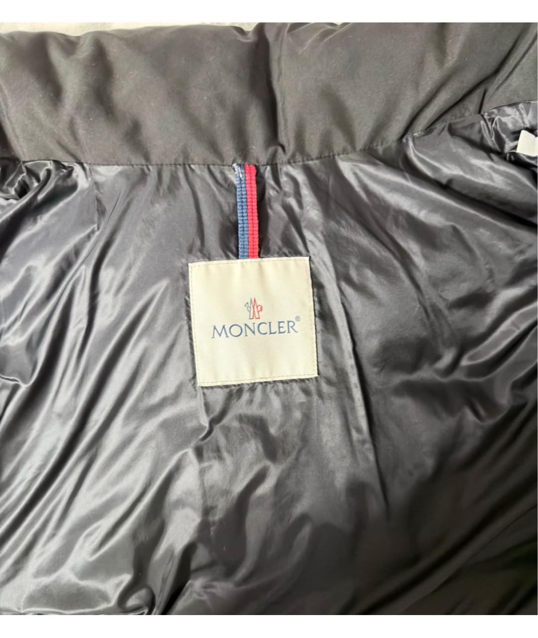 MONCLER Черный полиэстеровый пуховик, фото 4