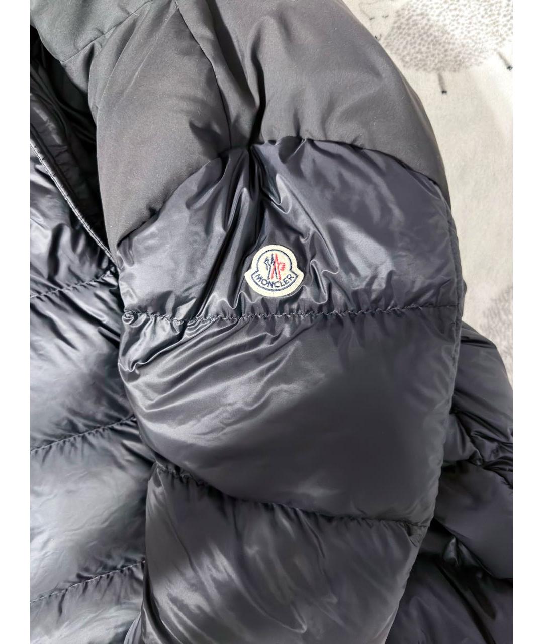 MONCLER Черный полиэстеровый пуховик, фото 5