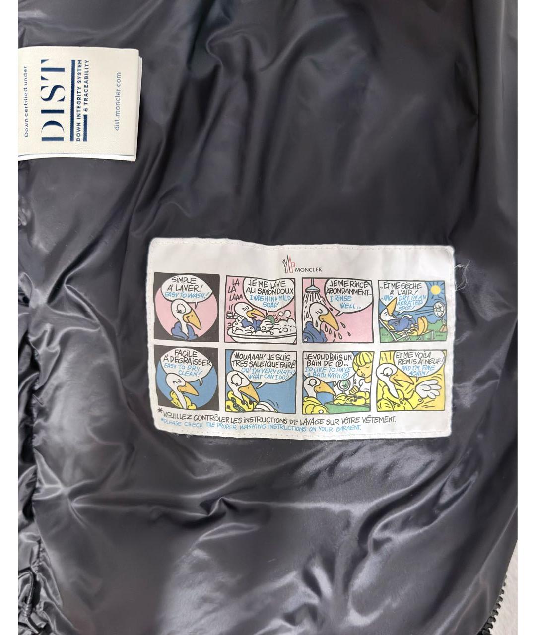 MONCLER Черный полиэстеровый пуховик, фото 6