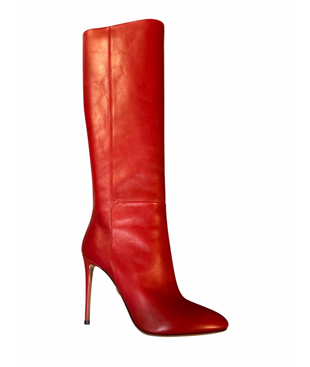 AQUAZZURA Красные кожаные сапоги, фото 1