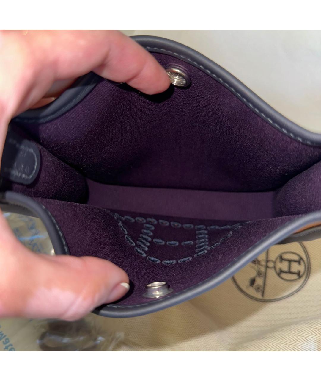 HERMES Коричневая тканевая сумка через плечо, фото 4