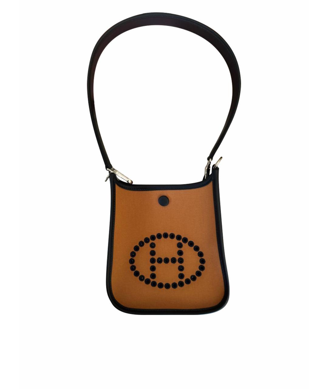 HERMES Коричневая тканевая сумка через плечо, фото 1