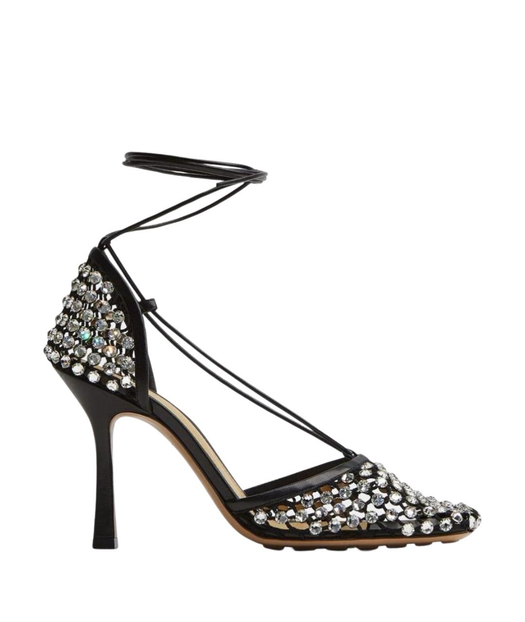 BOTTEGA VENETA Черные текстильные босоножки, фото 1