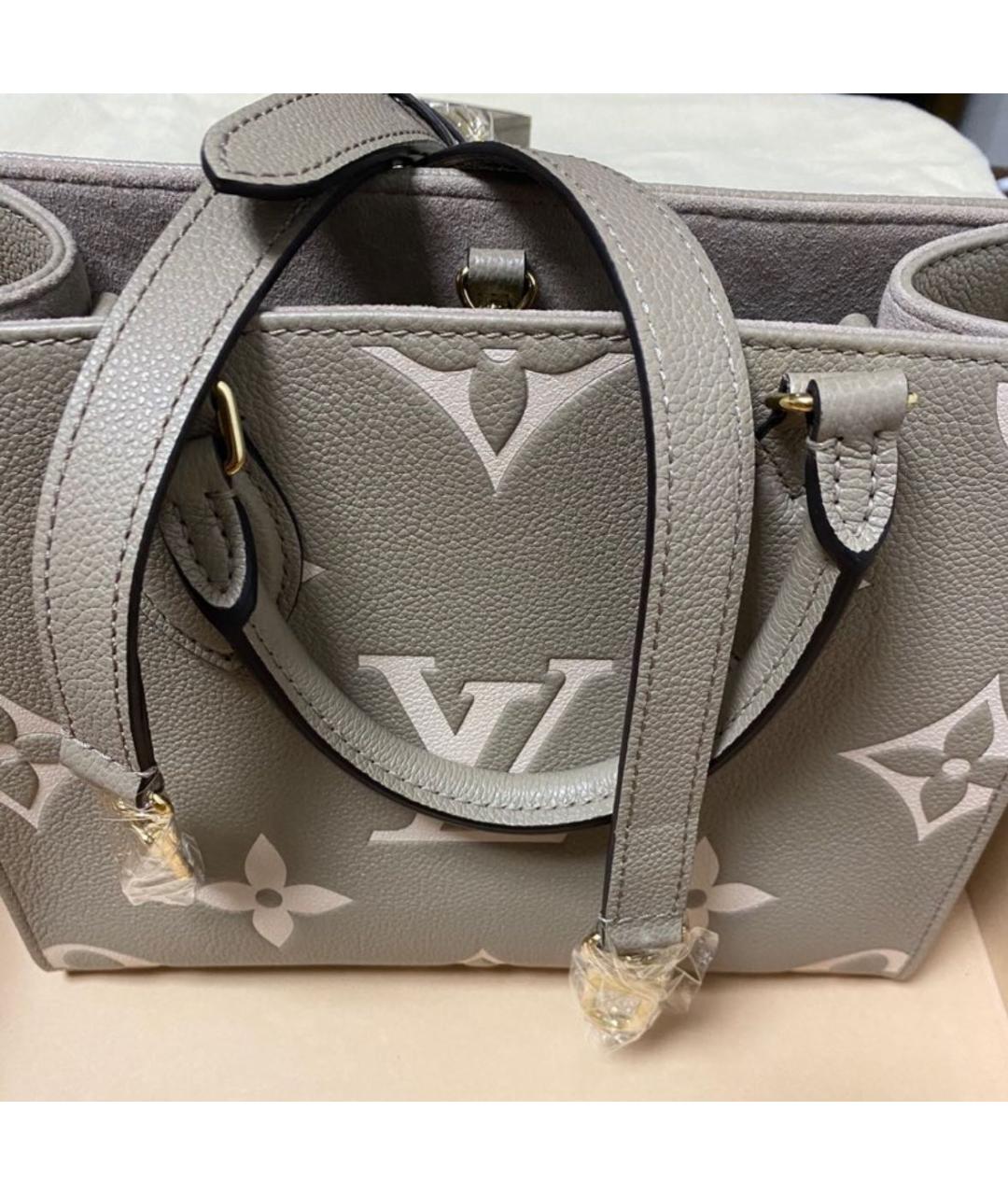 LOUIS VUITTON Серая кожаная сумка тоут, фото 3