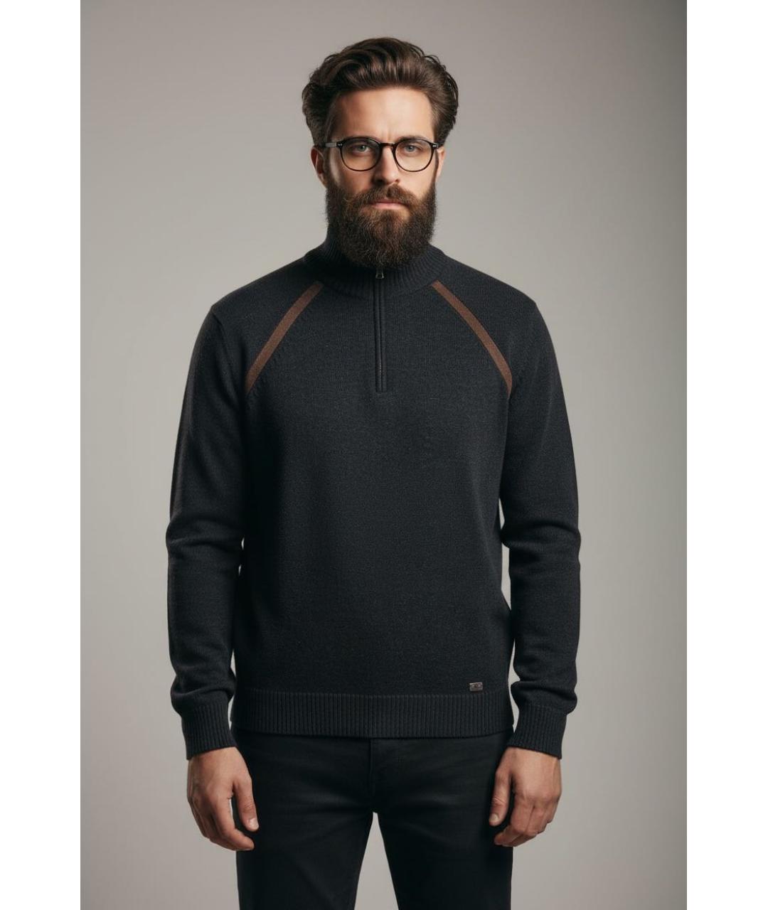 BOGNER Темно-синий шерстяной джемпер / свитер, фото 2