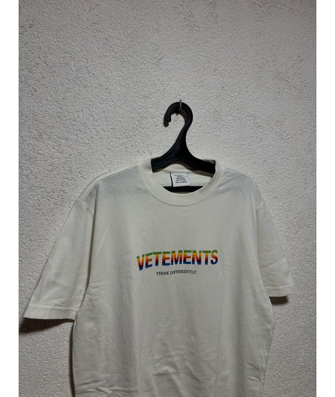 VETEMENTS Белая хлопковая футболка, фото 2