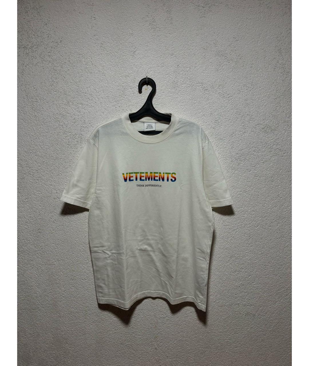 VETEMENTS Белая хлопковая футболка, фото 4