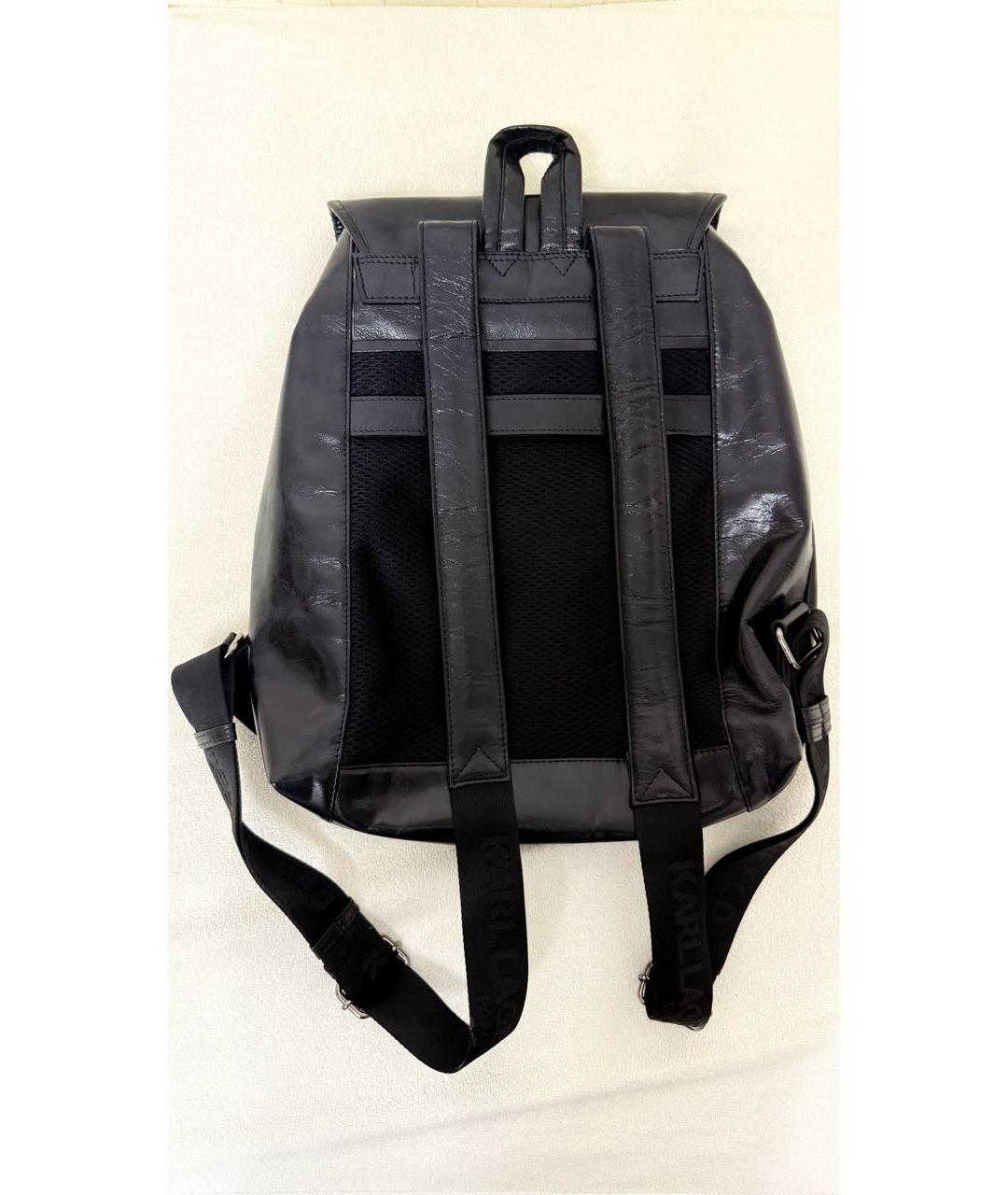 KARL LAGERFELD Черный кожаный рюкзак, фото 3